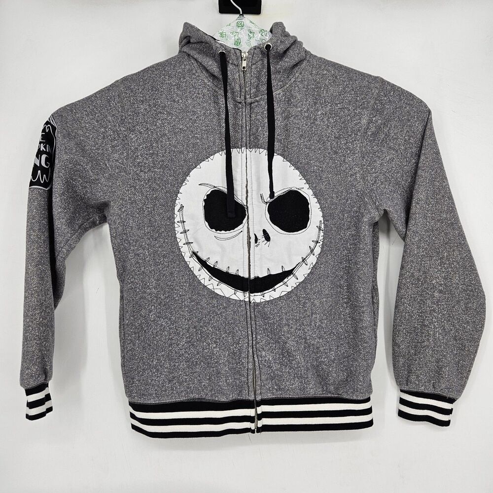 Jack Skellington Hoodie Mens Small Disney‎ Nightmare Before Christmas Gray